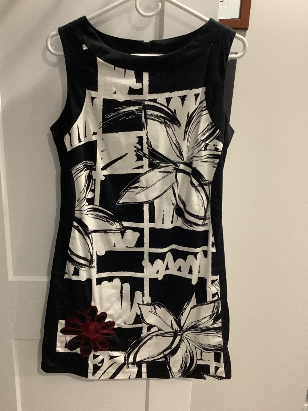 Desigual black and white Midi stand out dress
